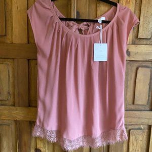 LC Lauren Conrad Pleat Neck Top